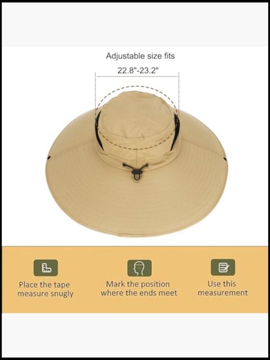 Wide Brim Bucket Hat UPF50+ Waterproof Adjustable Fishing Hiking Camping